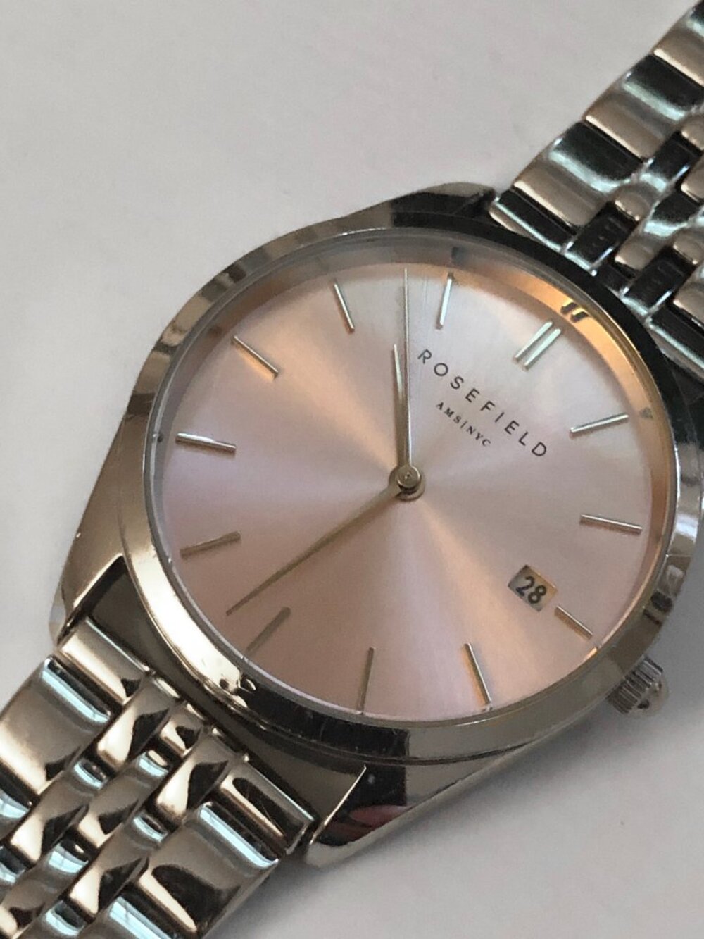 ROSEFIELD silver & pink watch ⌚🌸